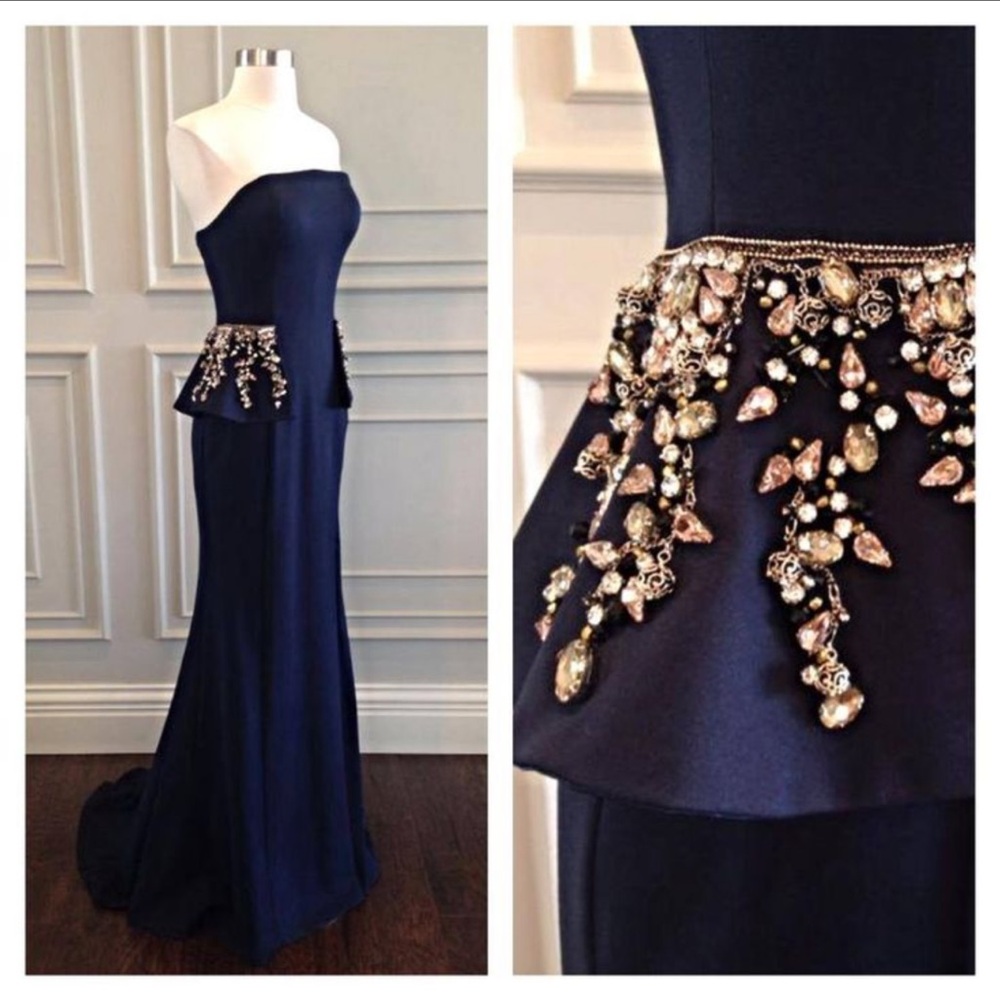 Jovani beaded gown Navy - Size 8